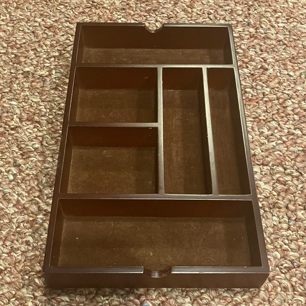 Brown Desk Wood & Metal Organizers